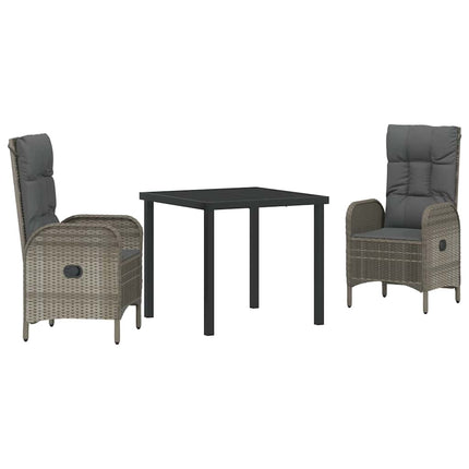 Have Spisebordssæt med pude 3 pcs Grå polyrattan