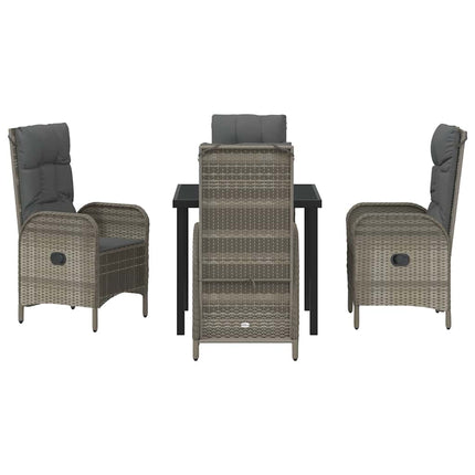 Have Spisebordssæt med pude 5 pcs Grå polyrattan