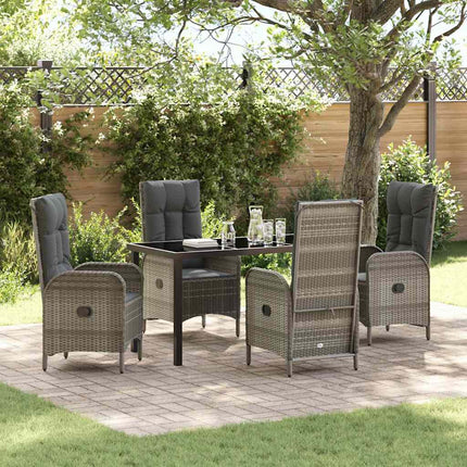 Have Spisebordssæt med pude 5 pcs Grå polyrattan