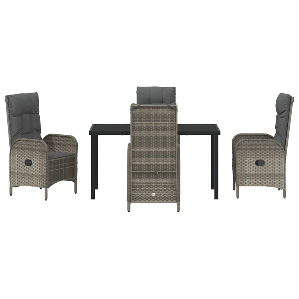 Have Spisebordssæt med pude 5 pcs Grå polyrattan