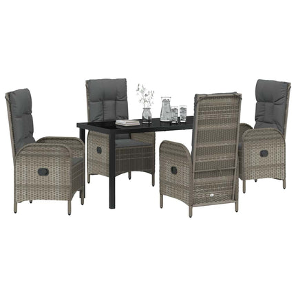 Have Spisebordssæt med pude 5 pcs Grå polyrattan