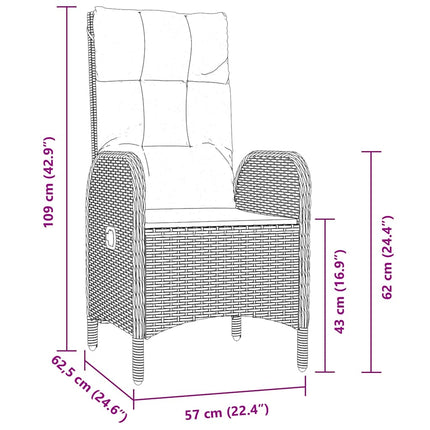 Have Spisebordssæt med pude 5 pcs Grå polyrattan