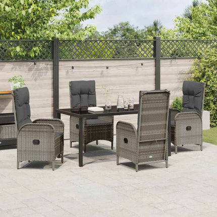 Have Spisebordssæt med pude 5 pcs Grå polyrattan