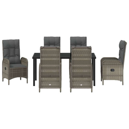 Have Spisebordssæt med pude 7 pcs Grå polyrattan