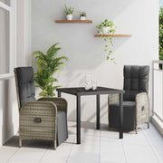 Have Spisebordssæt med pude 3 pcs Grå polyrattan