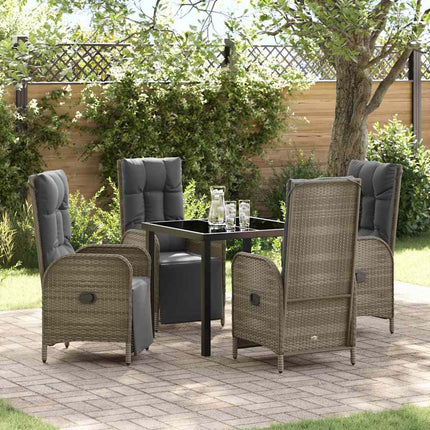 Have Spisebordssæt med pude 5 pcs Grå polyrattan