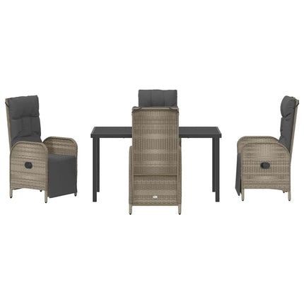Have Spisebordssæt med pude 5 pcs Grå polyrattan