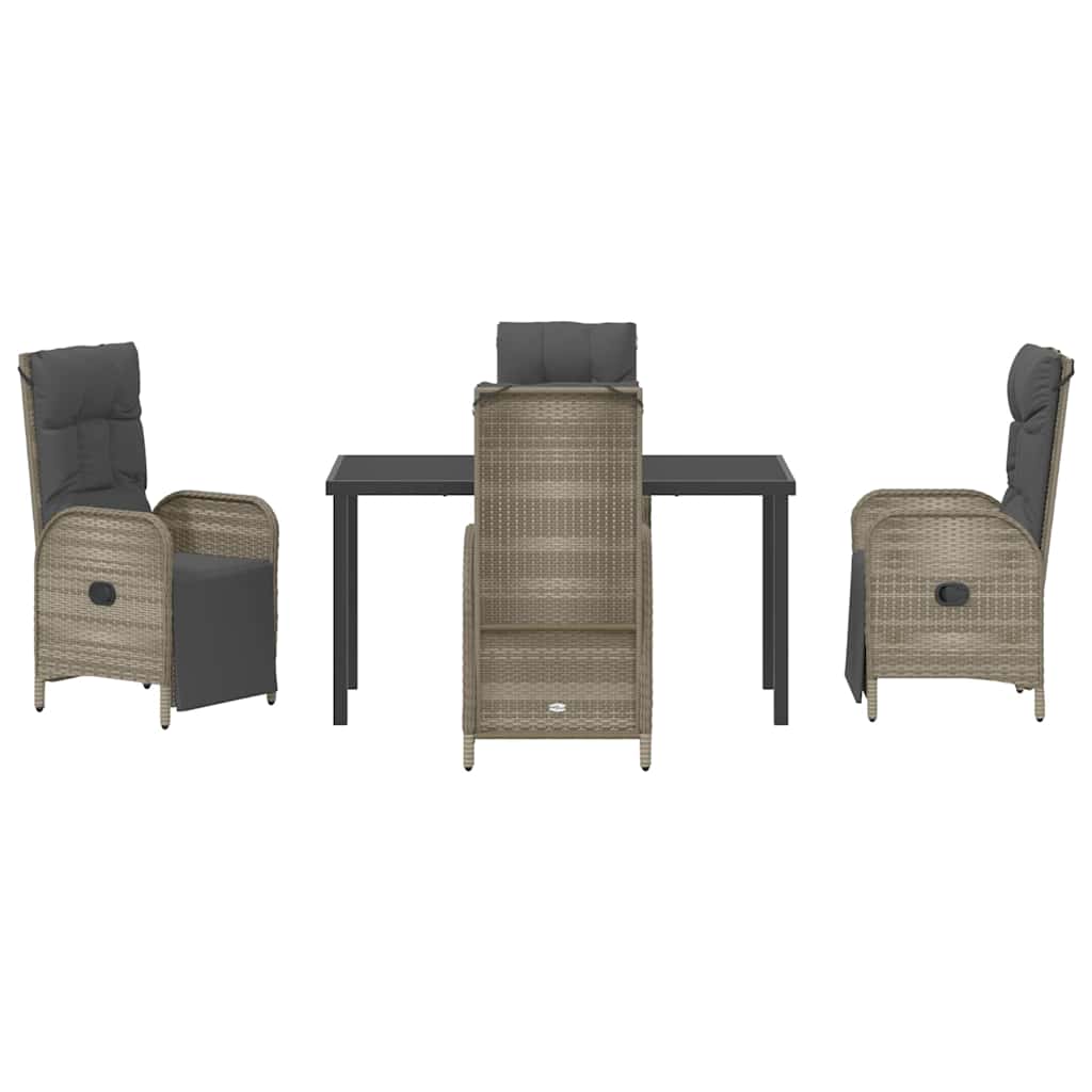 Have Spisebordssæt med pude 5 pcs Grå polyrattan