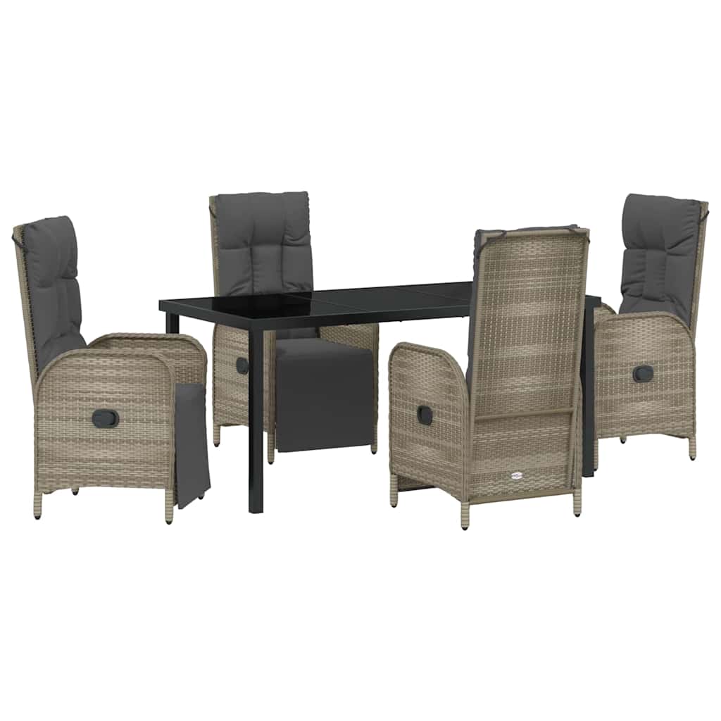Have Spisebordssæt med pude 5 pcs Grå polyrattan
