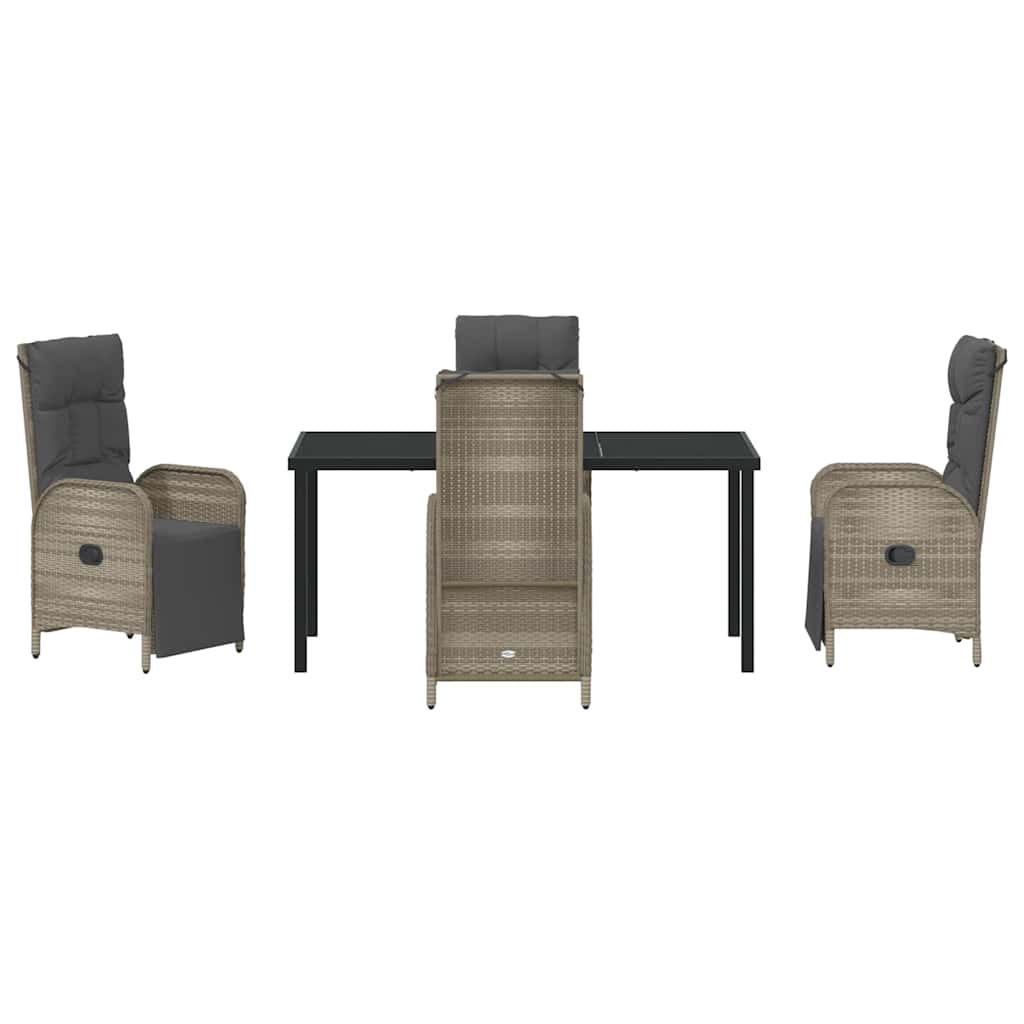 Have Spisebordssæt med pude 5 pcs Grå polyrattan