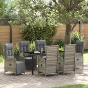 Have Spisebordssæt med pude 7 pcs Grå polyrattan