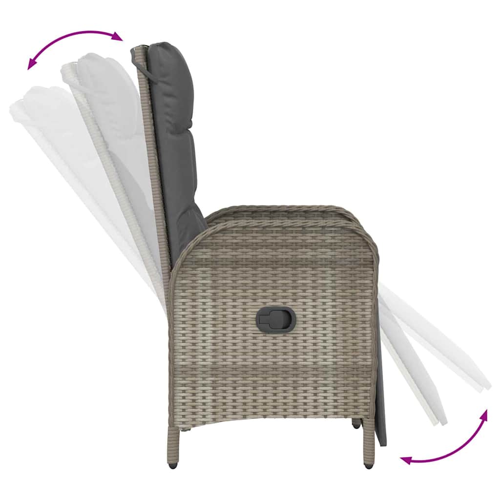 Have Spisebordssæt med pude 7 pcs Grå polyrattan
