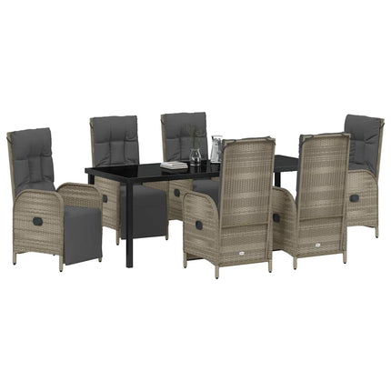 Have Spisebordssæt med pude 7 pcs Grå polyrattan