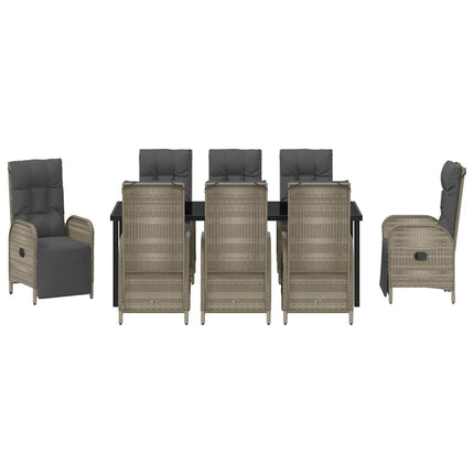 Have Spisebordssæt med pude 9 pcs Grå polyrattan