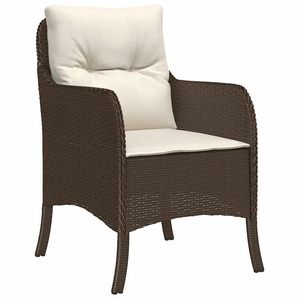 Have Spisebordssæt med pude 5 pcs Brun polyrattan