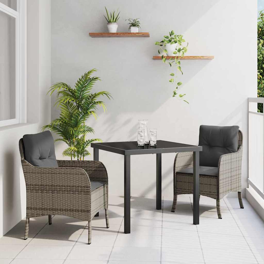 Have Spisebordssæt med pude 3 pcs Grå polyrattan