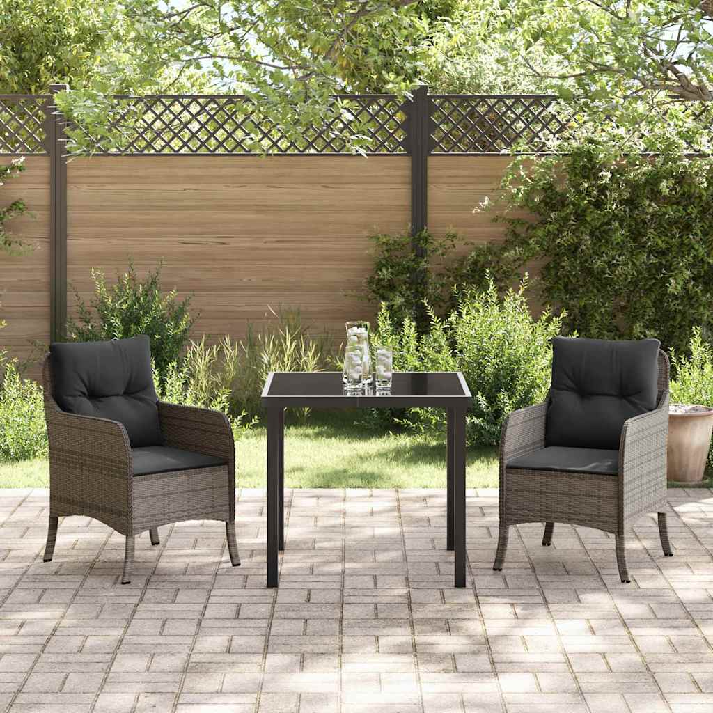 Have Spisebordssæt med pude 3 pcs Grå polyrattan