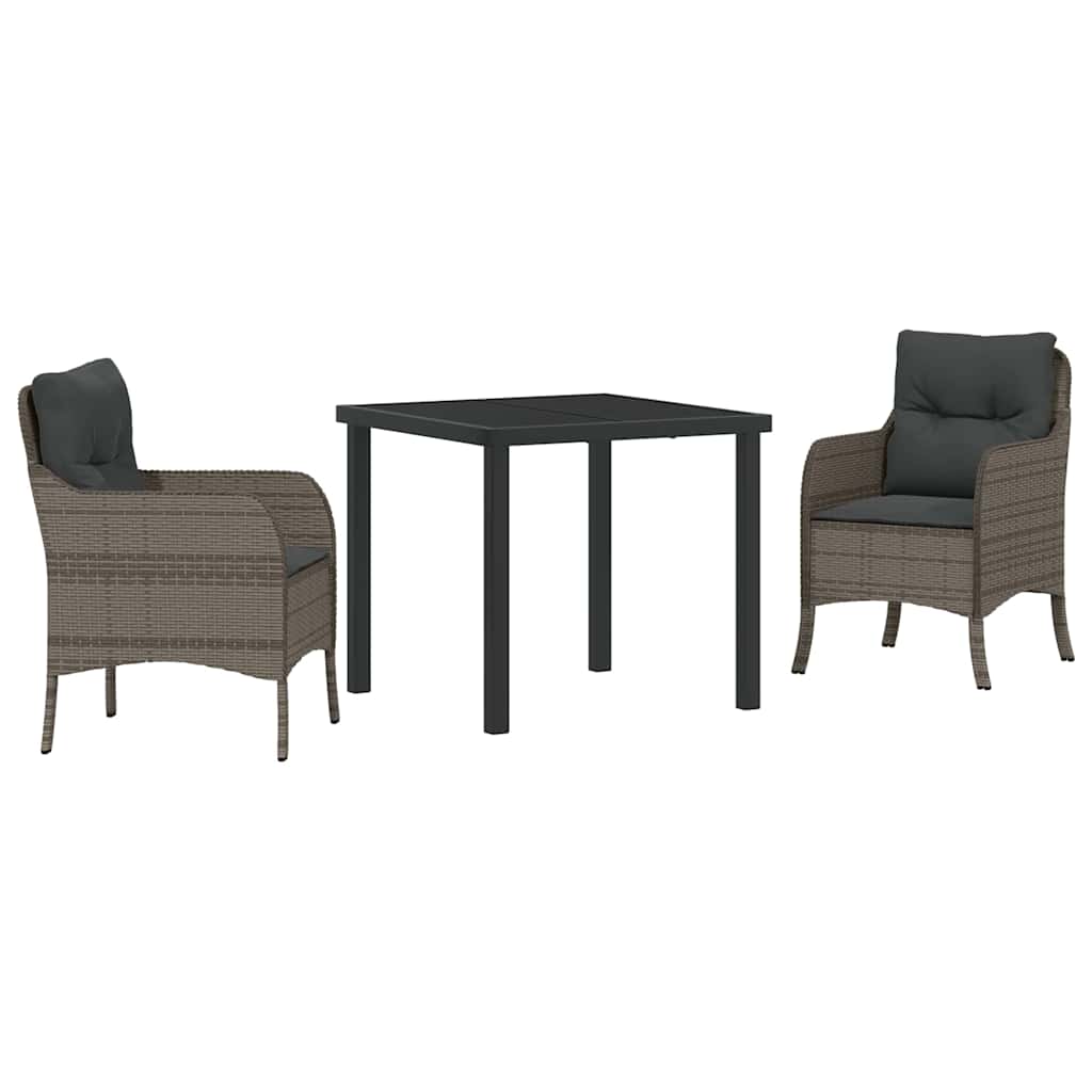 Have Spisebordssæt med pude 3 pcs Grå polyrattan