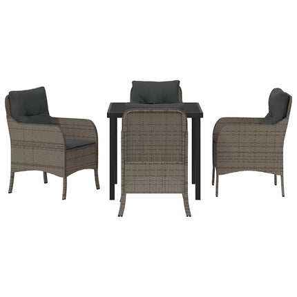 Have Spisebordssæt med pude 5 pcs Grå polyrattan