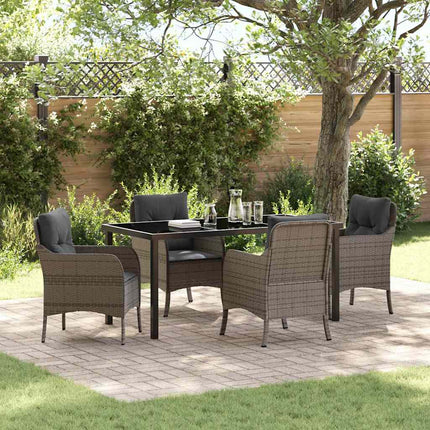 Have Spisebordssæt med pude 5 pcs Grå polyrattan