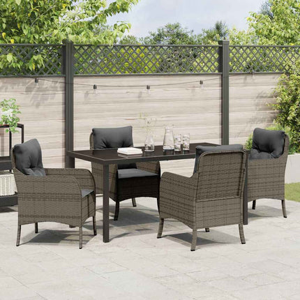 Have Spisebordssæt med pude 5 pcs Grå polyrattan