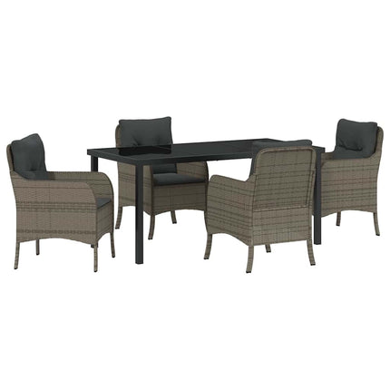 Have Spisebordssæt med pude 5 pcs Grå polyrattan