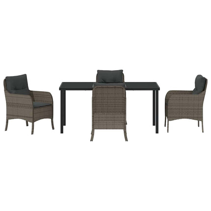 Have Spisebordssæt med pude 5 pcs Grå polyrattan