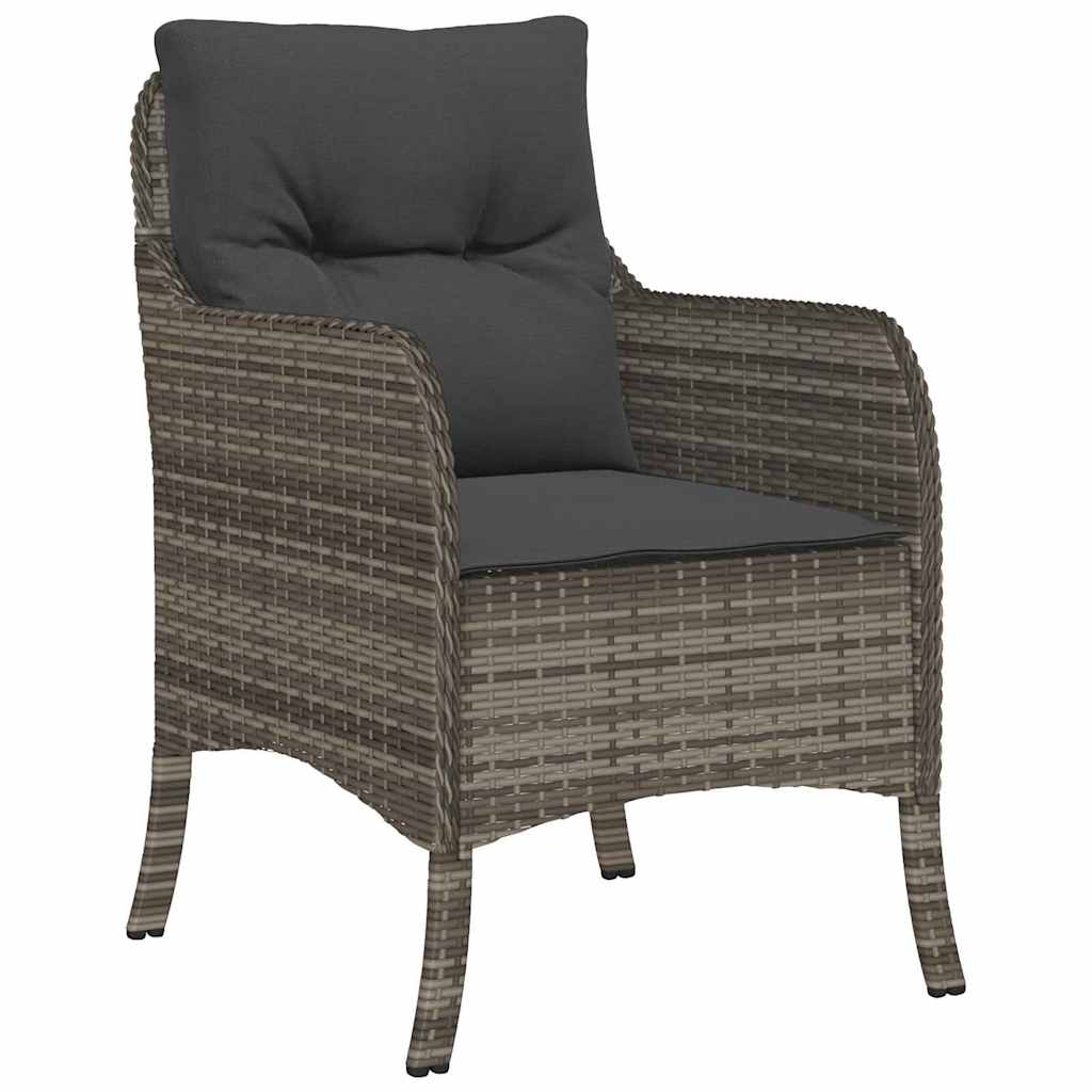 Have Spisebordssæt med pude 7 pcs Grå polyrattan