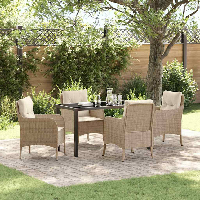 Have Spisebordssæt 5 stk. Beige polyrattan
