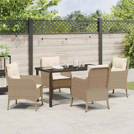 Have Spisebordssæt med pude 5 pcs Beige polyrattan