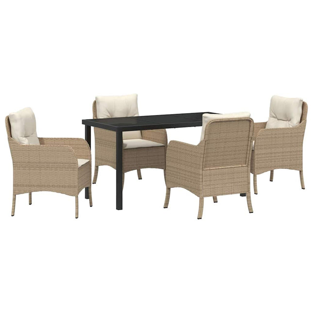 Have Spisebordssæt 5 stk. Beige polyrattan