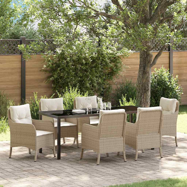 Have Spisebordssæt 7 stk. Beige polyrattan