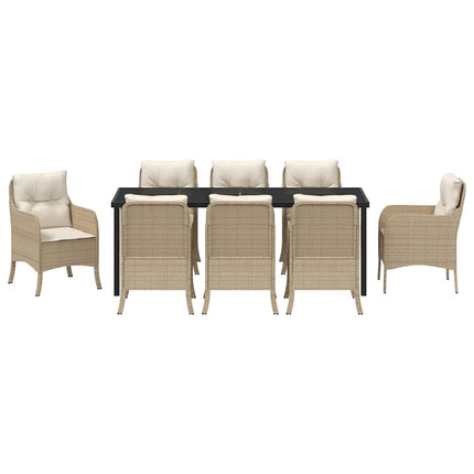 Have Spisebordssæt med pude 9 pcs Beige polyrattan