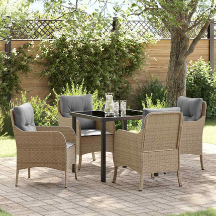 Have Spisebordssæt med pude 5 pcs Beige polyrattan