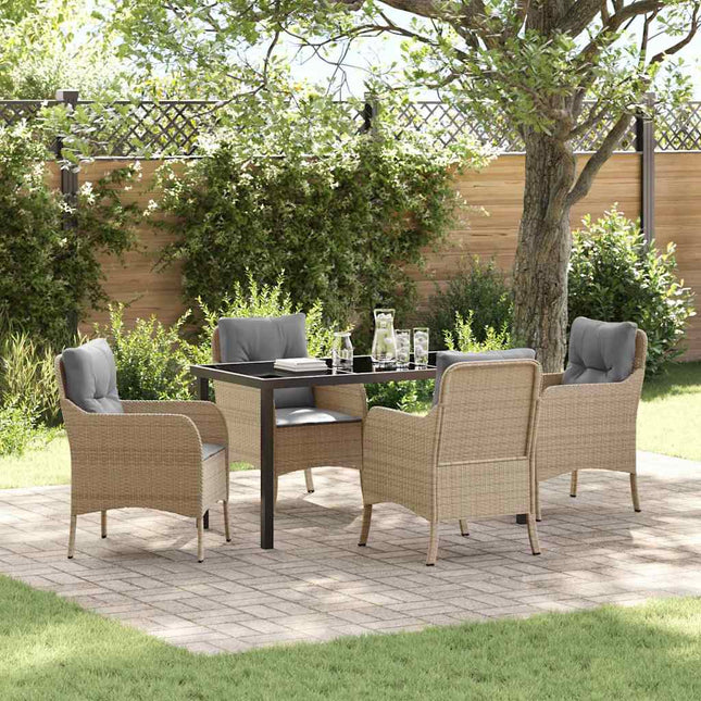 Have Spisebordssæt 5 stk. Beige polyrattan
