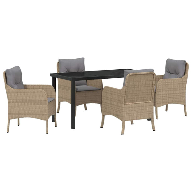Have Spisebordssæt 5 stk. Beige polyrattan