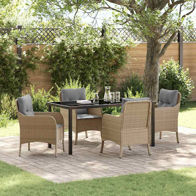 Have Spisebordssæt 5 stk. Beige polyrattan