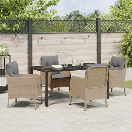 Have Spisebordssæt med pude 5 pcs Beige polyrattan