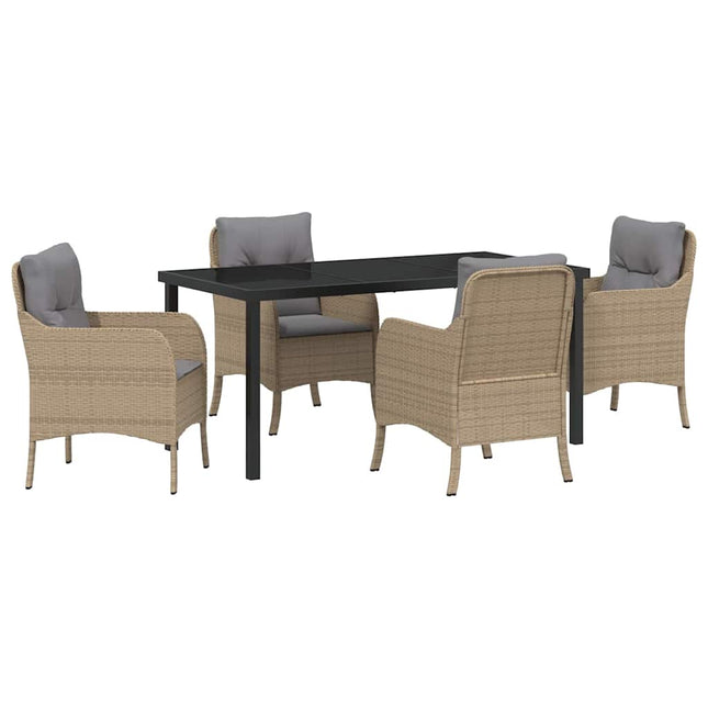 Have Spisebordssæt 5 stk. Beige polyrattan