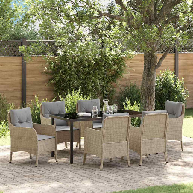 Have Spisebordssæt 7 stk. Beige polyrattan