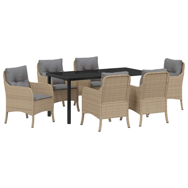 Have Spisebordssæt 7 stk. Beige polyrattan