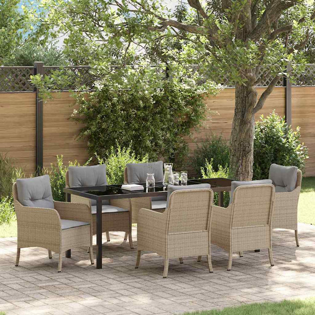 Have Spisebordssæt 7 stk. Beige polyrattan