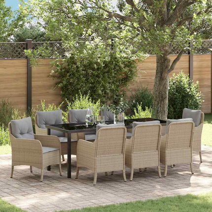 Have Spisebordssæt med pude 9 pcs Beige polyrattan