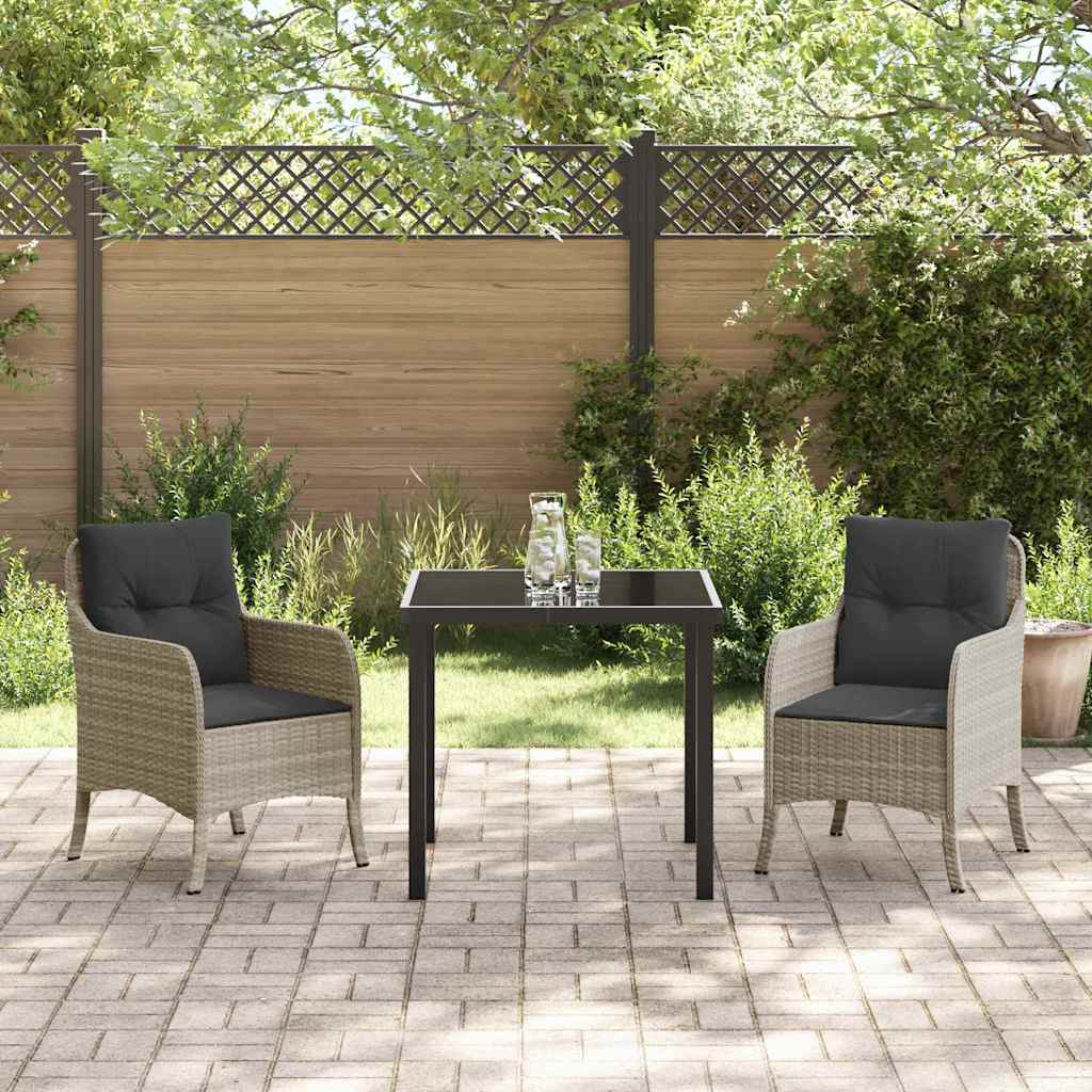 Have Spisebordssæt med pude 3 pcs Lysegrå polyrattan