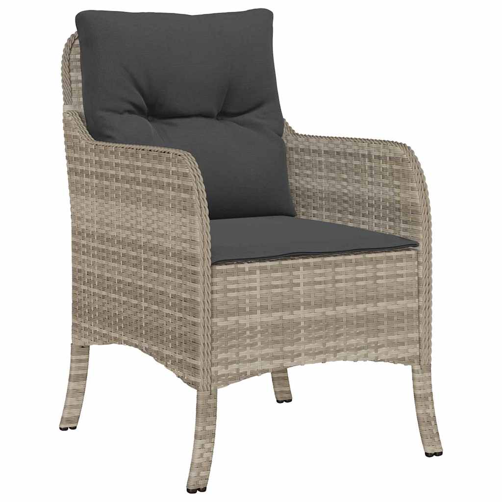 Have Spisebordssæt med pude 3 pcs Lysegrå polyrattan