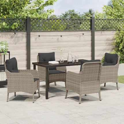 Have Spisebordssæt med pude 5 pcs Lysegrå polyrattan