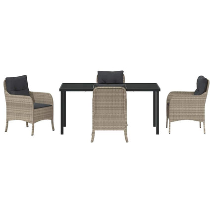 Have Spisebordssæt med pude 5 pcs Lysegrå polyrattan