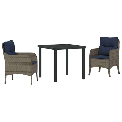 Have Spisebordssæt med pude 3 pcs Grå polyrattan