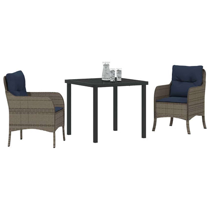 Have Spisebordssæt med pude 3 pcs Grå polyrattan