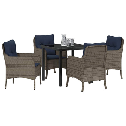 Have Spisebordssæt med pude 5 pcs Grå polyrattan